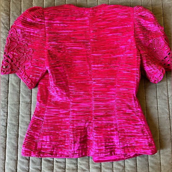 Lillie Rubin Pink Textured Blazer - Picture 2 of 10